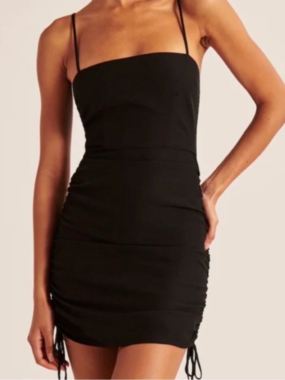 Abercrombie & Fitch Black Ruched Mini Dress